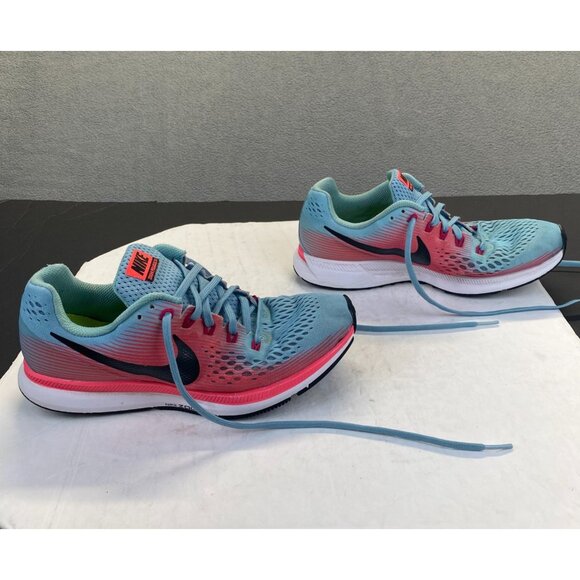 Nike Womens Air Zoom Pegasus 34 Blue Pink Running Shoes Sneakers Size 9,Athletic - Picture 2 of 12